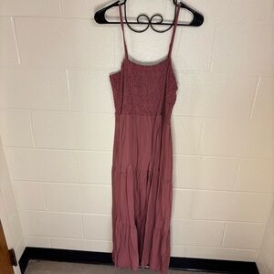 Purplish-pink maxi flowy dress